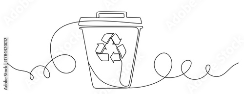 Continuous single line drawing Stylish Recycling Symbol Illustration for Use in Eco Friendly Projects