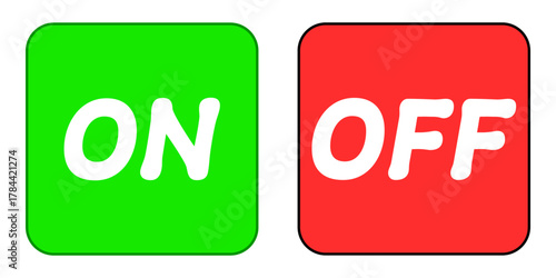 円形のON/OFFシンプルアイコン　グリーン・レッド