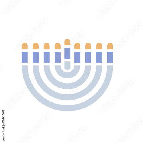 Hanukkah menora, Hanukia. simple traditional jewish Hannuka Menora in bold modern minimalist style. Jewish holiday Hanuka