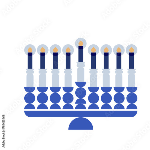 Hanukkah menora. simple traditional jewish Hannuka Menora in bold modern minimalist style. Jewish holiday Hanuka