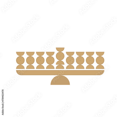 Hanukkah menora. simple traditional jewish Hannuka Menora in bold modern minimalist style. Jewish holiday Hanuka
