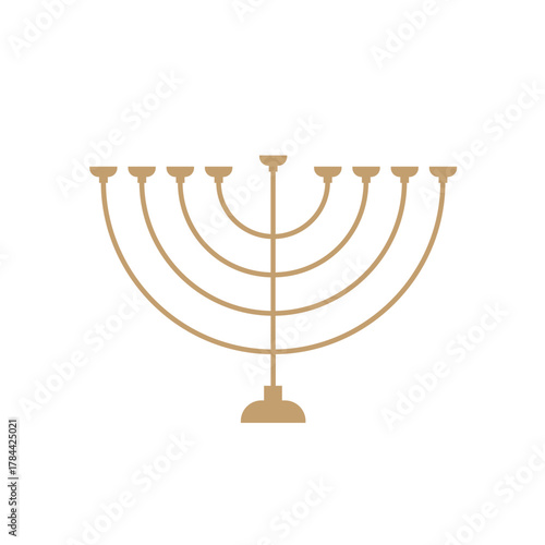 Hanukkah menora, Hanukia. simple traditional jewish Hannuka Menora in line minimalist style. eight days of hanukah miracle. Jewish holiday Hanuka