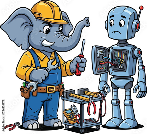 set of funny cartoon builder