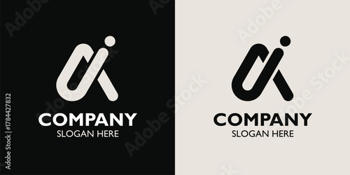 Black and White Minimalist AI Letter Logo Design – Modern Simple Technology Branding for Company and Business Identity