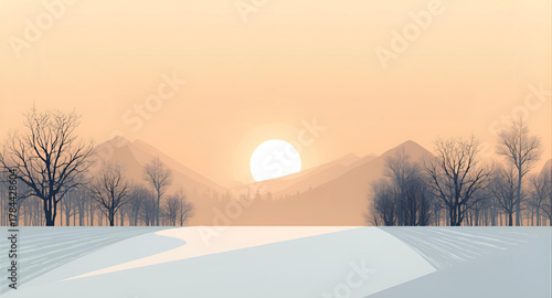 sunrise in winter