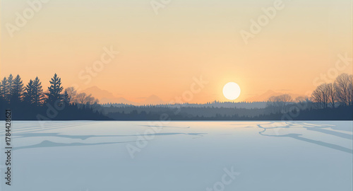 sunrise in the winter
