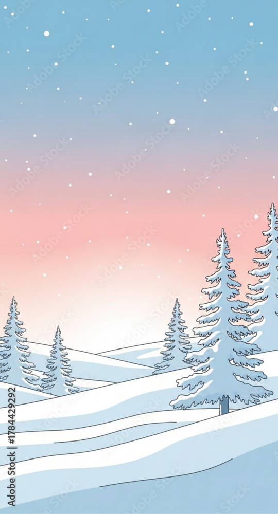 Fototapeta premium winter landscape with trees and snow