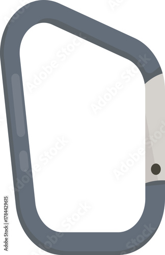 Colorful Flat Design Carabiner Clip Icons - Essential Rock Climbing and Safety Gear Vectors