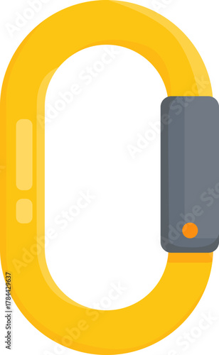 Colorful Flat Design Carabiner Clip Icons - Essential Rock Climbing and Safety Gear Vectors