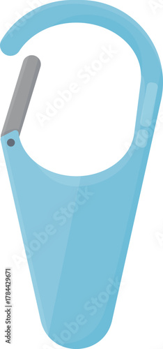 Colorful Flat Design Carabiner Clip Icons - Essential Rock Climbing and Safety Gear Vectors