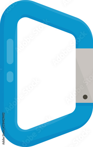 Colorful Flat Design Carabiner Clip Icons - Essential Rock Climbing and Safety Gear Vectors