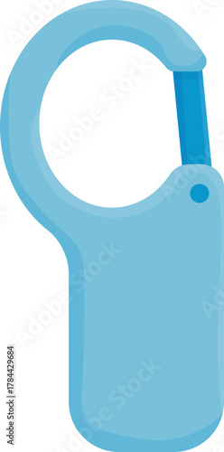 Colorful Flat Design Carabiner Clip Icons - Essential Rock Climbing and Safety Gear Vectors