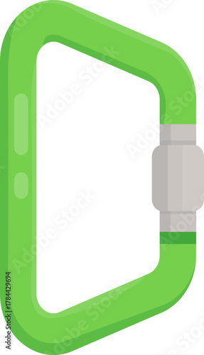 Colorful Flat Design Carabiner Clip Icons - Essential Rock Climbing and Safety Gear Vectors