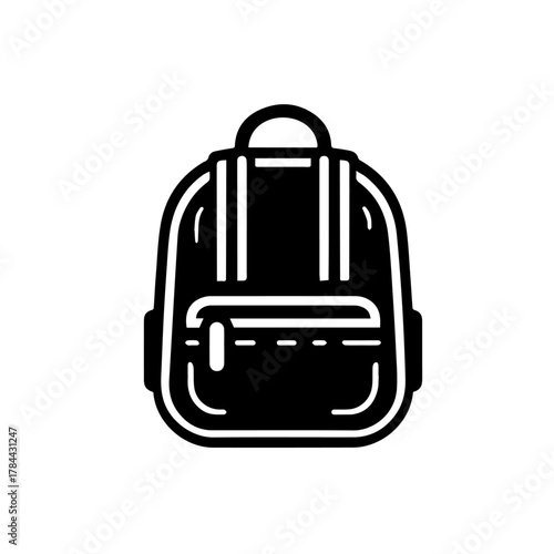 School Bag Vector Illustration, Stylish Student Backpack Design