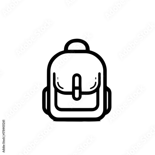 School Bag Vector Illustration, Trendy Student Backpack Design