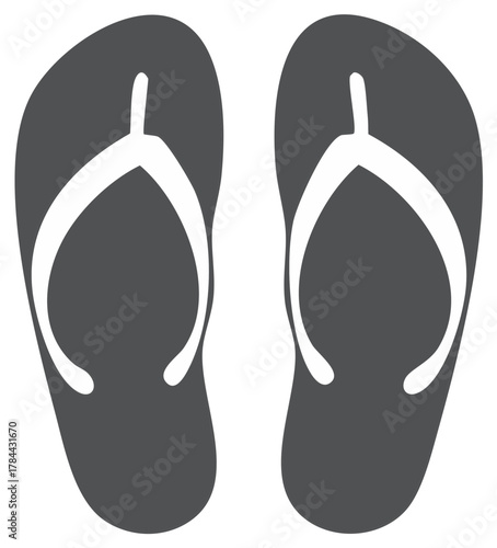 Minimalist Flip Flops Illustration for Summer Beach Vacation and Travel