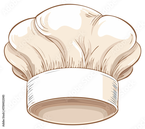 Illustrated Chef's Hat Depicting Culinary Arts and Food Service Profession in a Clean Vector Design