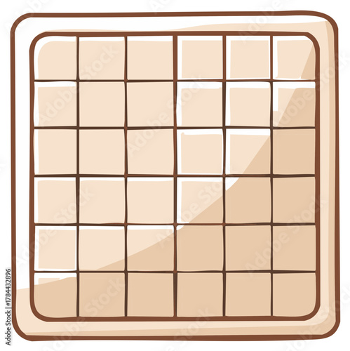 Hand-drawn cartoon illustration of a square board game with a grid pattern for education or planning