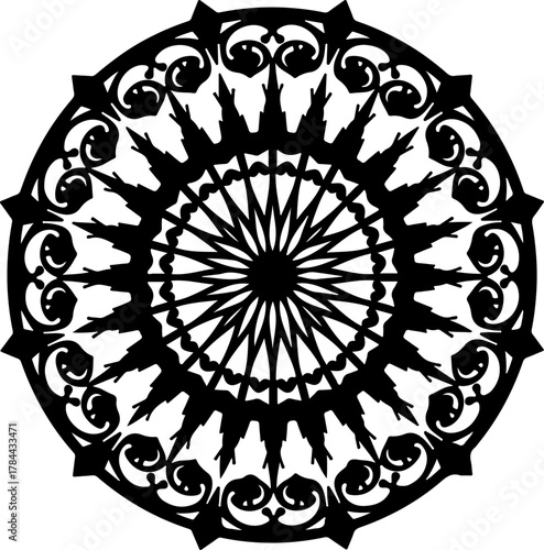 Intricate Black Floral Mandala Design