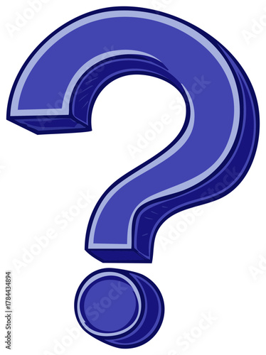 A stylized blue three dimensional question mark icon representing query and uncertainty