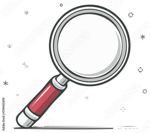 Magnifying glass illustration, research or search concept, isolated on white