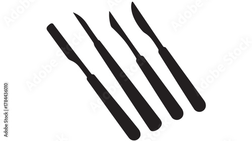 Set of scalpel icons surgical instrument vector illustration isolated on white background