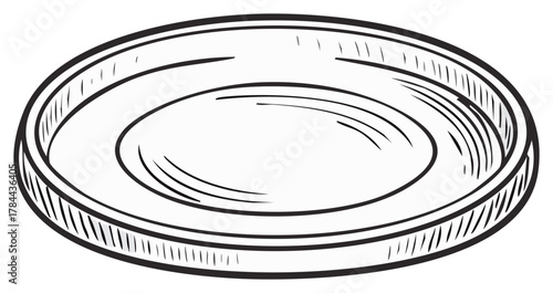 Empty petri dish hand drawn sketch style vector illustration