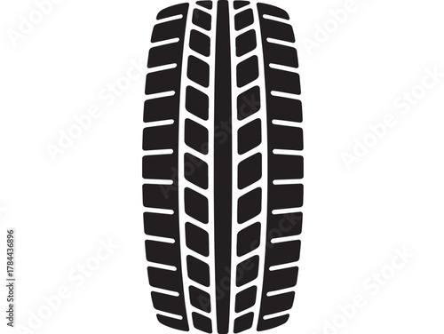 Tire track vector illustration black tread pattern design isolated on white background