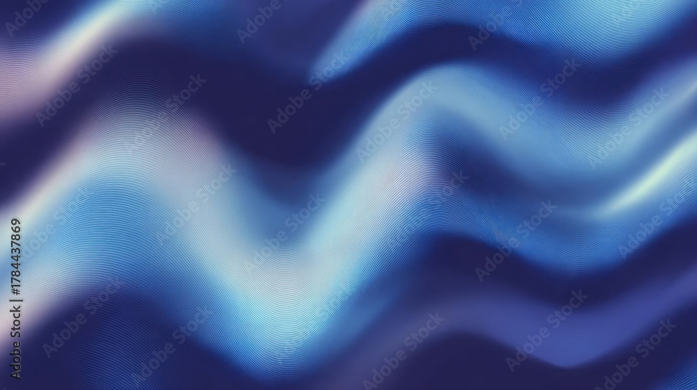 Fototapeta premium Abstract background with a wave-like pattern. the wave is made up of thin, wavy lines that create a gradient effect. the lines are a deep blue color, and the background is a lighter shade of blue.