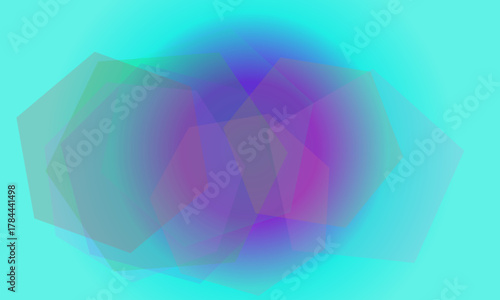 Abstract overlapping translucent geometric shapes with vibrant gradient colors