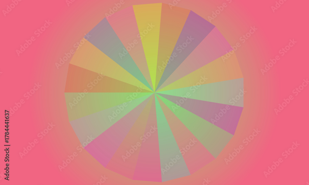 Obraz premium Abstract radial gradient fan pattern with pastel colors on pink background