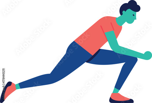 Man stretching hamstrings after a running workout illustration