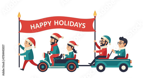 Abstract geometric composition with vibrant color palette featuring red green blue yellow cyan and magenta elements on a white background