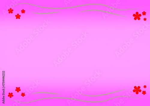 pink flowers frame background 