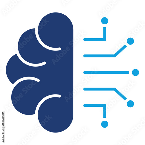Artificial Intelligence Blue Icon