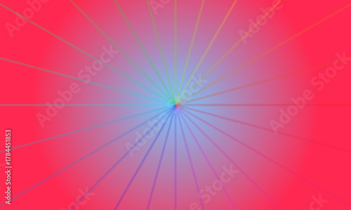 Abstract radial gradient with rainbow colored lines emanating from center