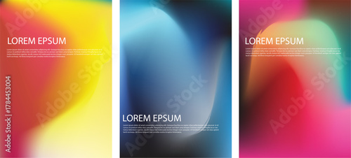 Abstract fluid gradients with text placeholders for design