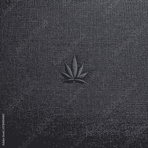 Abstract image of a cannabis leaf on a textured dark background