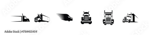 Gradient Truck logo collection. set of trucks silhouettes
set of articulated dump truck machine silhouette, black and white silhouette, vector and illustration.