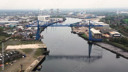 4k drone footage of the Transporter Bridge in Middlesbrough, UK
