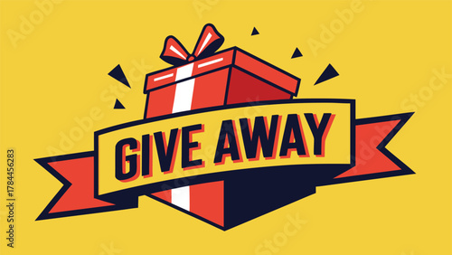 Eye-catching vector graphic for a giveaway entry, showcasing vibrant colors and text inviting participation to win..eps