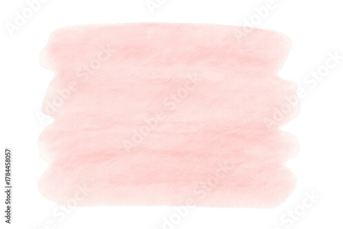 Pink watercolor paint brush stroke creating an aesthetic artsy text box or abstract pastel texture on a transparent background