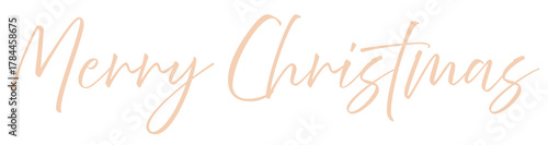 Merry christmas wishes cream text design element