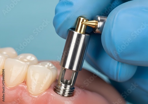 Wallpaper Mural A healing abutment being attached to a dental implant after osseointegration. Torontodigital.ca