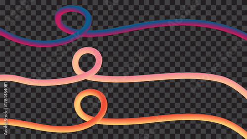 Abstract 3D Gradient Wavy Lines Background for Data Stream and Technology