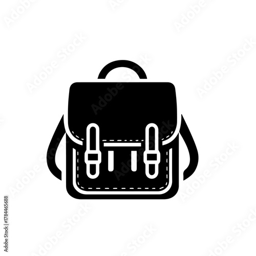 School Bag Vector Illustration, Trendy Student Backpack Design