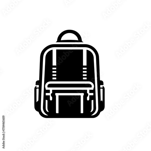 School Bag Vector Illustration, Modern Student Backpack Design