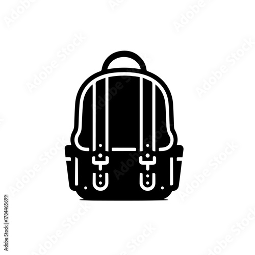 School Bag Vector Illustration, Stylish Student Backpack Design