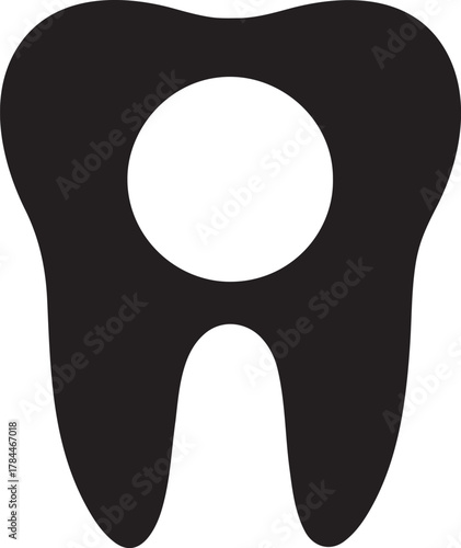 Tooth silhouette with visible dental filling, symbolizing restoration and cavity repair.