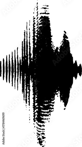 Sound waveform in black and white. Modern vector illustration showcasing audio signals in a flat design set.